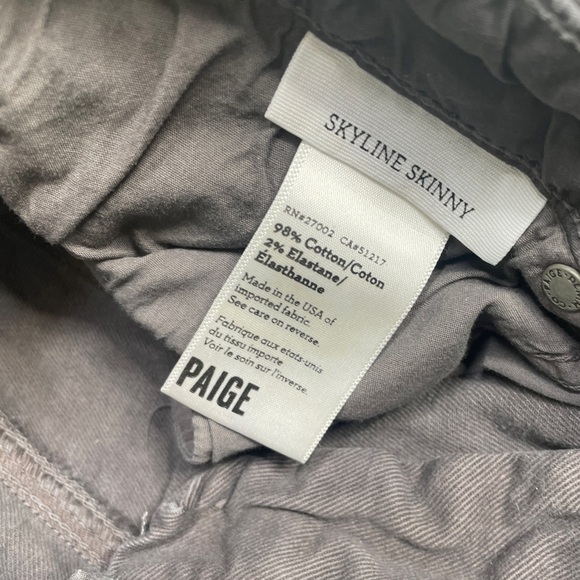 Paige Skyline Skinny Gray Wash Jeans 31 Small Flaw - Picture 4 of 8
